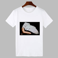 Load image into Gallery viewer, 2019 Sexy Flowers Feather Print Harajuku T shirt Women Fashion Tshirt O-neck Short Sleeve T-shirt White Tops Female Clothing