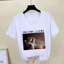 Load image into Gallery viewer, Mona Lisa T shirt Women spoof personality fashion Tshirt summer 2019 Harajuku aesthetics Short Sleeve White Tops Female T-shirt