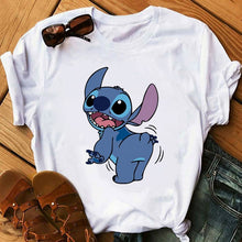 Load image into Gallery viewer, Women's Fashion T-Shirt Lilo Stitch Harajuku Kawaii Tshirts Lovely Cartoon Female Printed Casual T Shirt Cute  Casual Tops