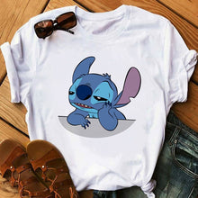 Load image into Gallery viewer, Women's Fashion T-Shirt Lilo Stitch Harajuku Kawaii Tshirts Lovely Cartoon Female Printed Casual T Shirt Cute  Casual Tops