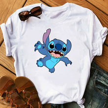 Load image into Gallery viewer, Women's Fashion T-Shirt Lilo Stitch Harajuku Kawaii Tshirts Lovely Cartoon Female Printed Casual T Shirt Cute  Casual Tops