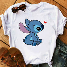 Load image into Gallery viewer, Women's Fashion T-Shirt Lilo Stitch Harajuku Kawaii Tshirts Lovely Cartoon Female Printed Casual T Shirt Cute  Casual Tops
