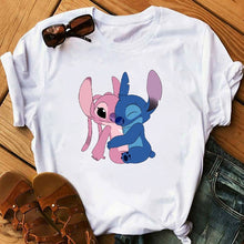 Load image into Gallery viewer, Women's Fashion T-Shirt Lilo Stitch Harajuku Kawaii Tshirts Lovely Cartoon Female Printed Casual T Shirt Cute  Casual Tops
