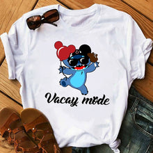 Load image into Gallery viewer, Women's Fashion T-Shirt Lilo Stitch Harajuku Kawaii Tshirts Lovely Cartoon Female Printed Casual T Shirt Cute  Casual Tops