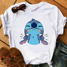 Load image into Gallery viewer, Women's Fashion T-Shirt Lilo Stitch Harajuku Kawaii Tshirts Lovely Cartoon Female Printed Casual T Shirt Cute  Casual Tops