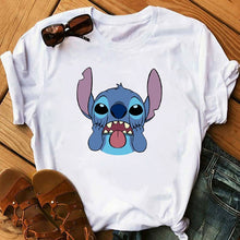 Load image into Gallery viewer, Women's Fashion T-Shirt Lilo Stitch Harajuku Kawaii Tshirts Lovely Cartoon Female Printed Casual T Shirt Cute  Casual Tops