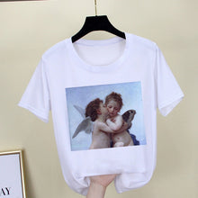 Load image into Gallery viewer, Mona Lisa T shirt Women spoof personality fashion Tshirt summer 2019 Harajuku aesthetics Short Sleeve White Tops Female T-shirt
